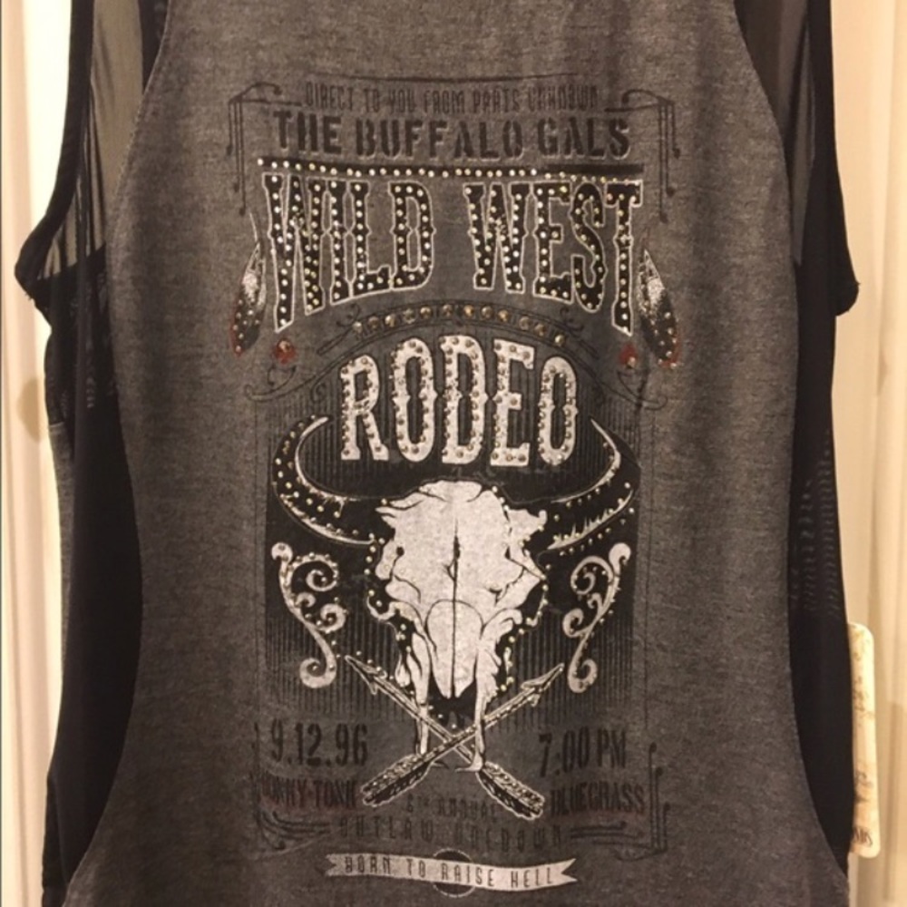 Rodeo Black and Grey Long Tank